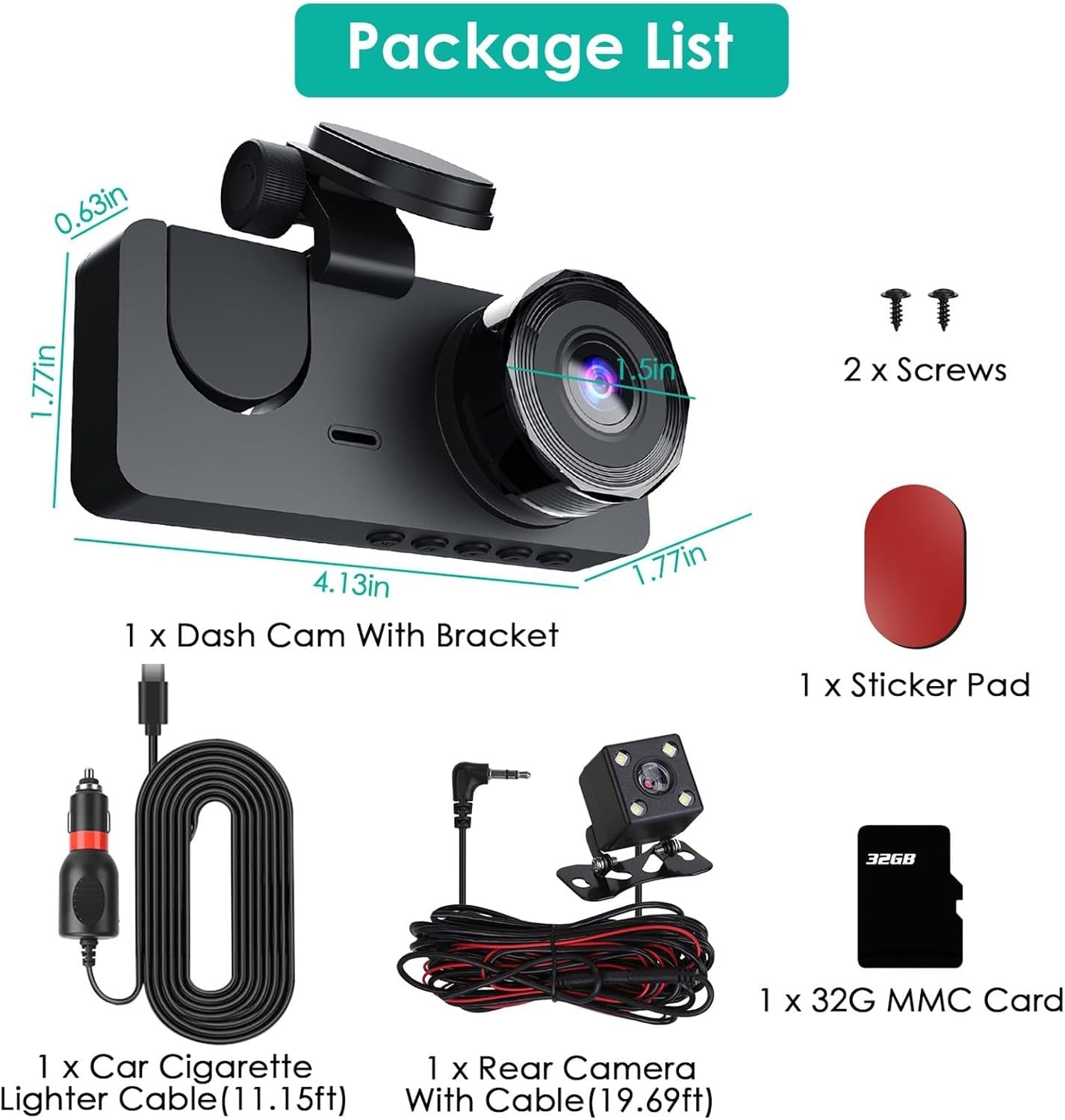 1080P Front And Rear Car Dash Camera - The Underground