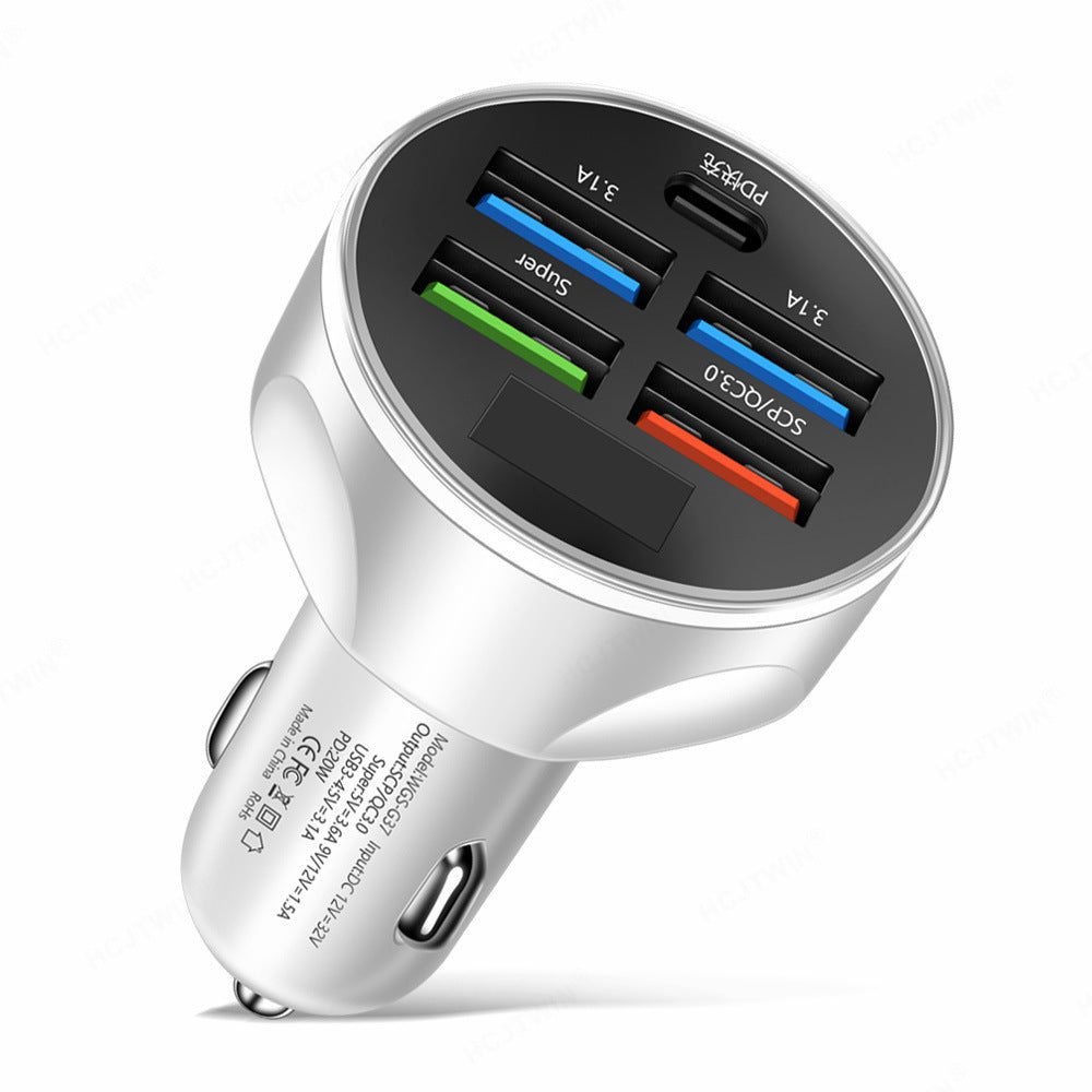 5 In 1 Multi-port Digital Display Car Charger - The Underground