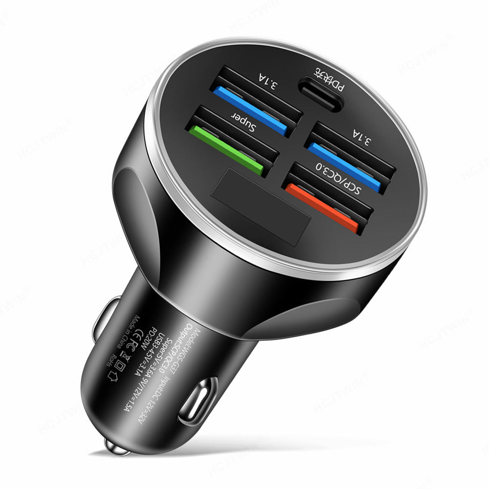 5 In 1 Multi-port Digital Display Car Charger - The Underground